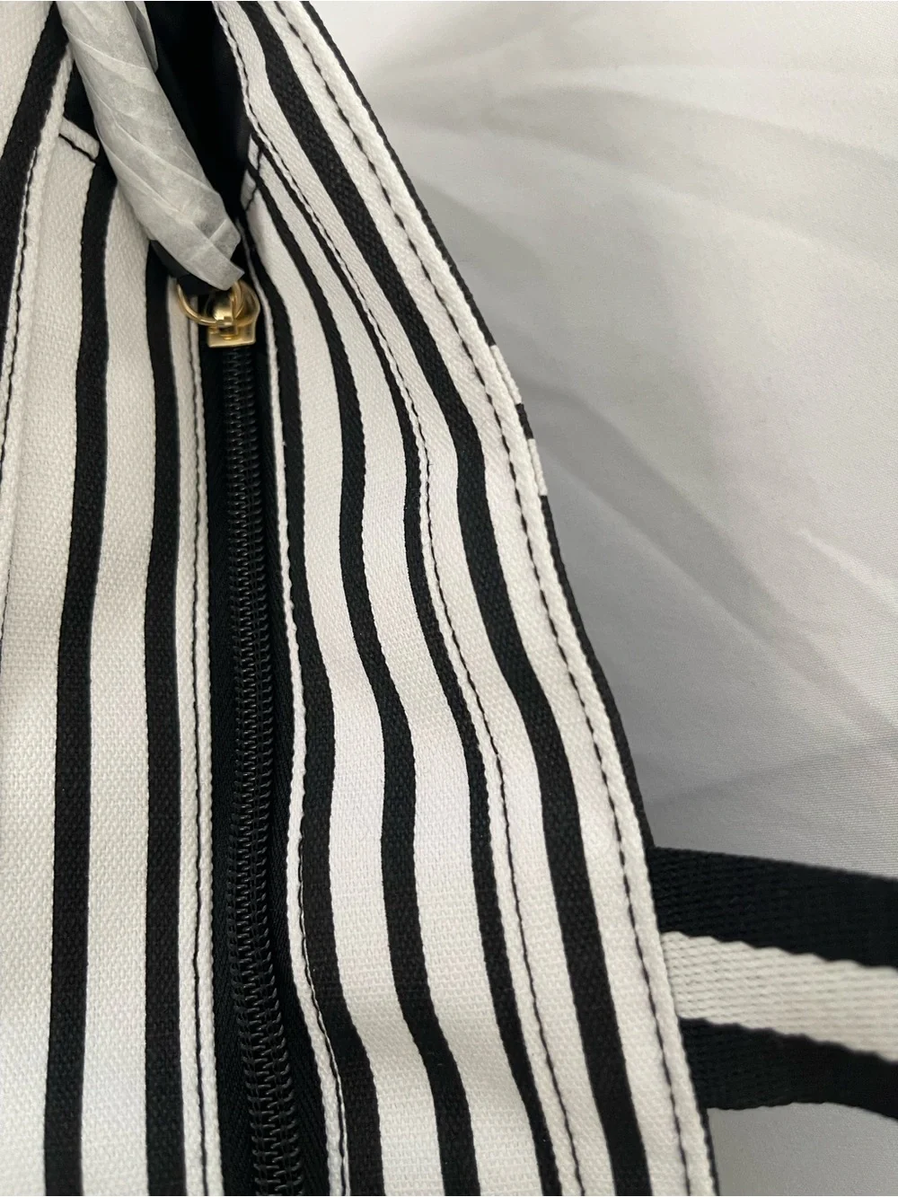 MEW- Victoria's Secret Black and White Vertical Stripe Tote